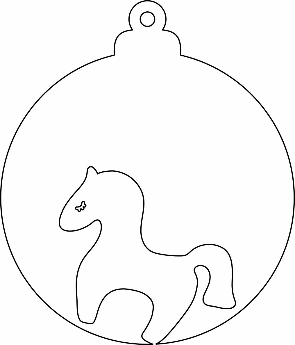Laser Cut Horse Christmas Ball Vector