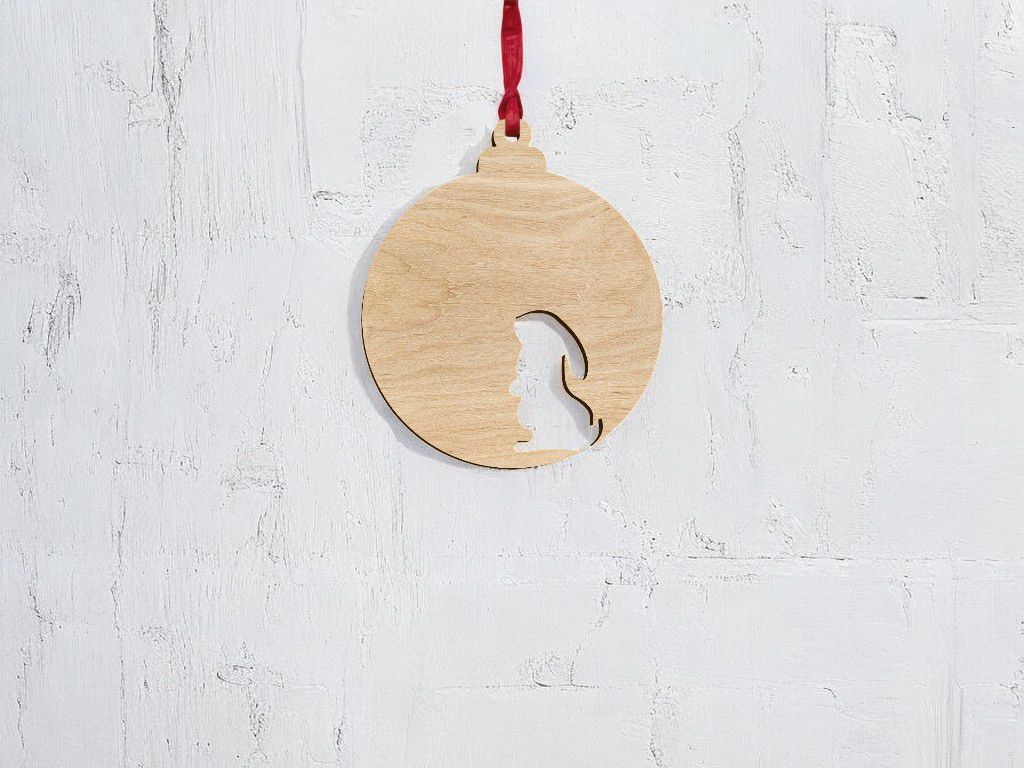 Laser Cut Bunny Christmas Tree Bauble Vector