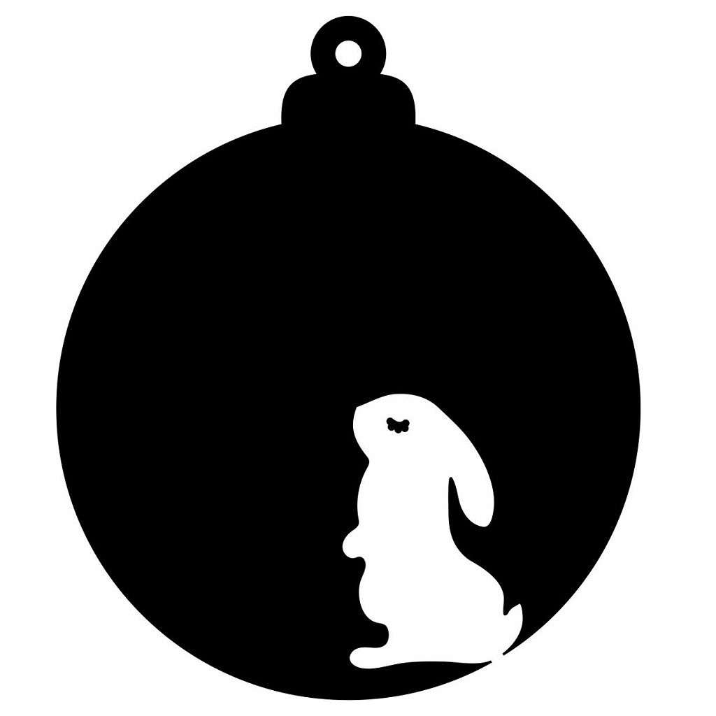 Laser Cut Bunny Christmas Tree Bauble Vector