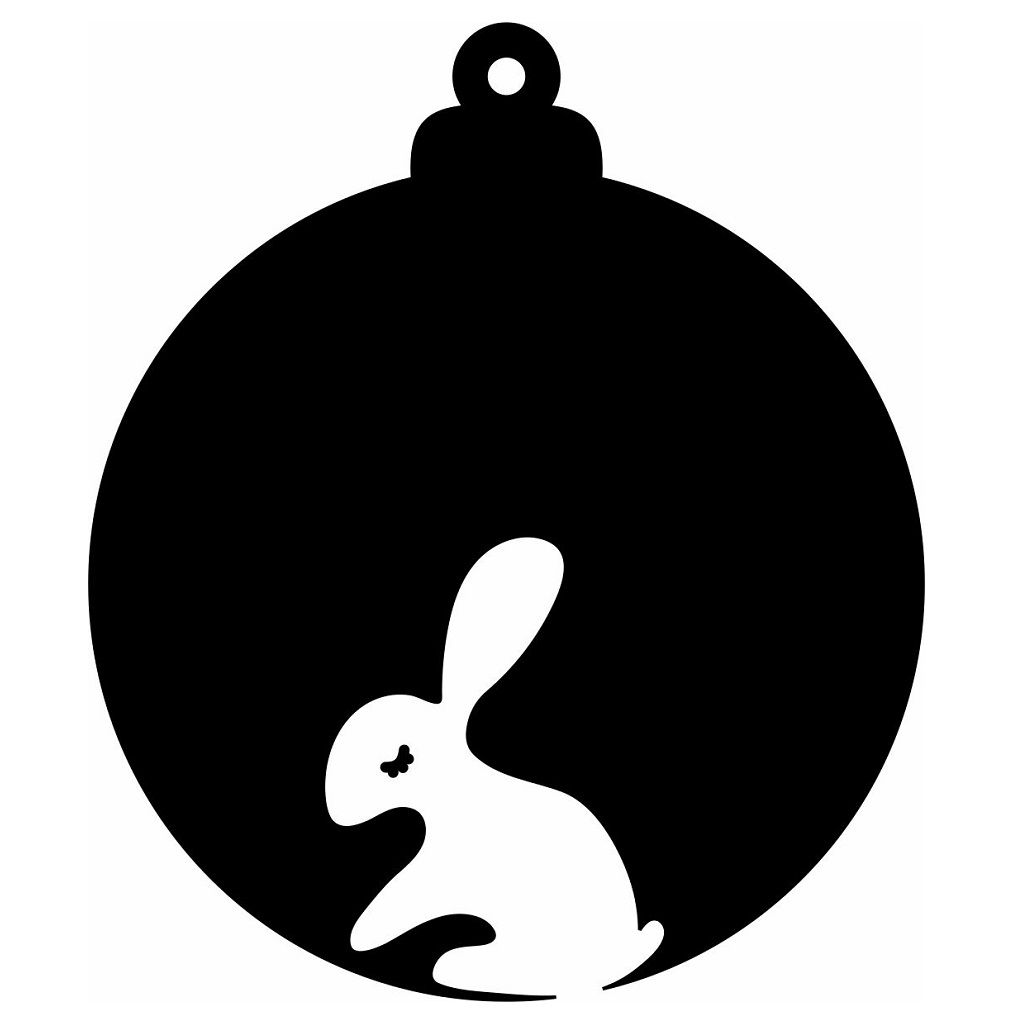 Laser Cut Rabbit Christmas Tree Bauble Vector