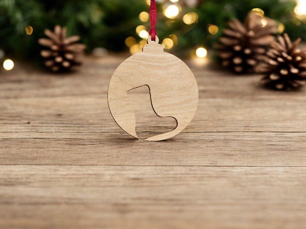 Laser Cut Stocking Christmas Tree Bauble Vector