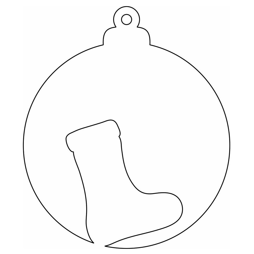 Laser Cut Stocking Christmas Tree Bauble Vector