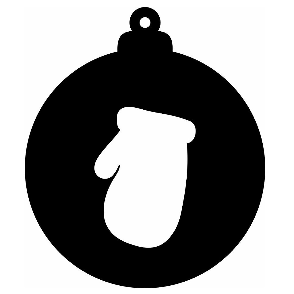 Laser Cut Christmas Bauble with Santa Claus Gloves Vector