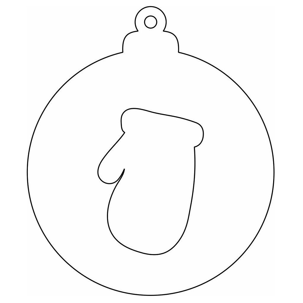 Laser Cut Christmas Bauble with Santa Claus Gloves Vector