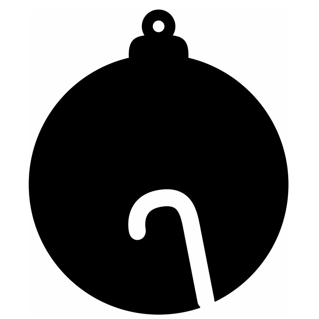 Laser Cut Candy Cane Christmas Tree Bauble Vector