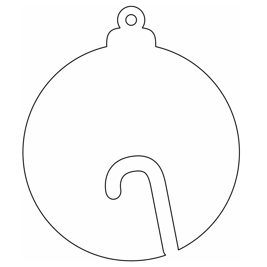 Laser Cut Candy Cane Christmas Tree Bauble Vector