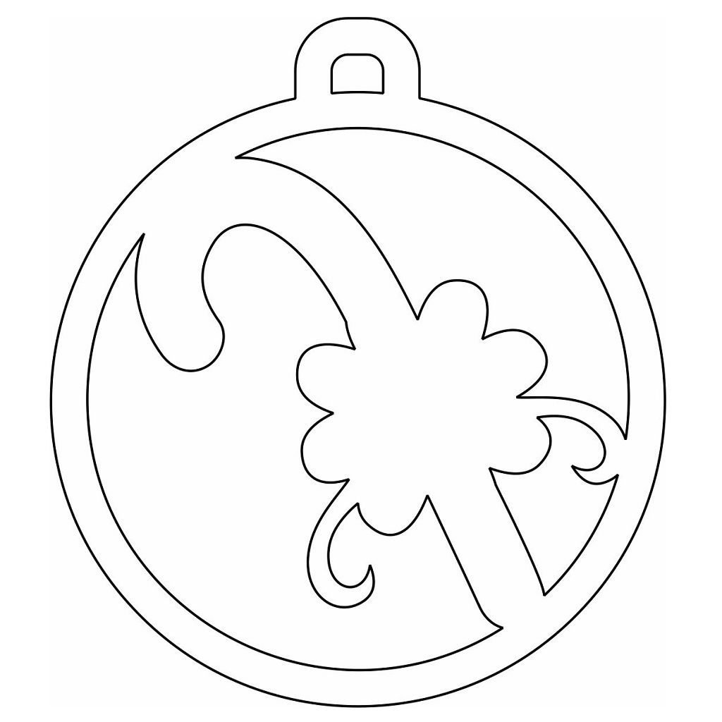 Laser Cut Candy Cane Ball Ornament Vector