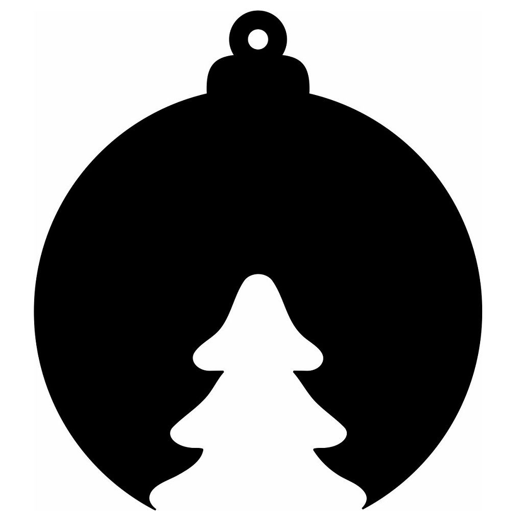 Laser Cut Christmas Tree Bauble Ornament Vector
