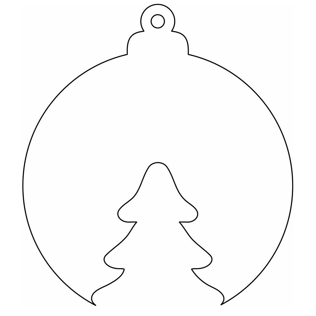 Laser Cut Christmas Tree Bauble Ornament Vector