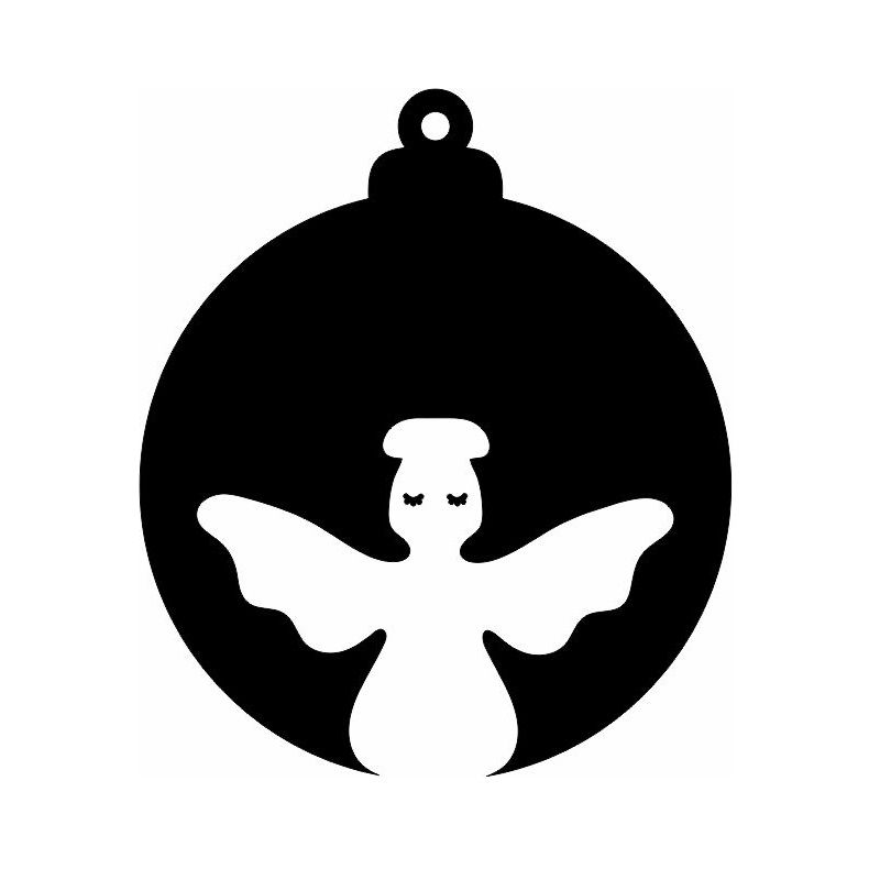 Laser Cut Christmas Tree Angel Bauble Vector
