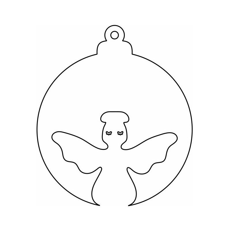 Laser Cut Christmas Tree Angel Bauble Vector