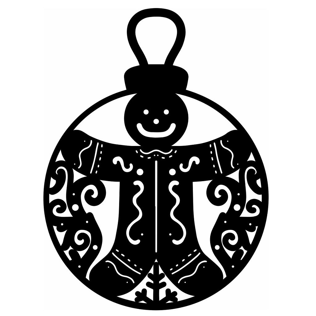 Laser Cut Gingerbread Man Christmas Bauble Vector