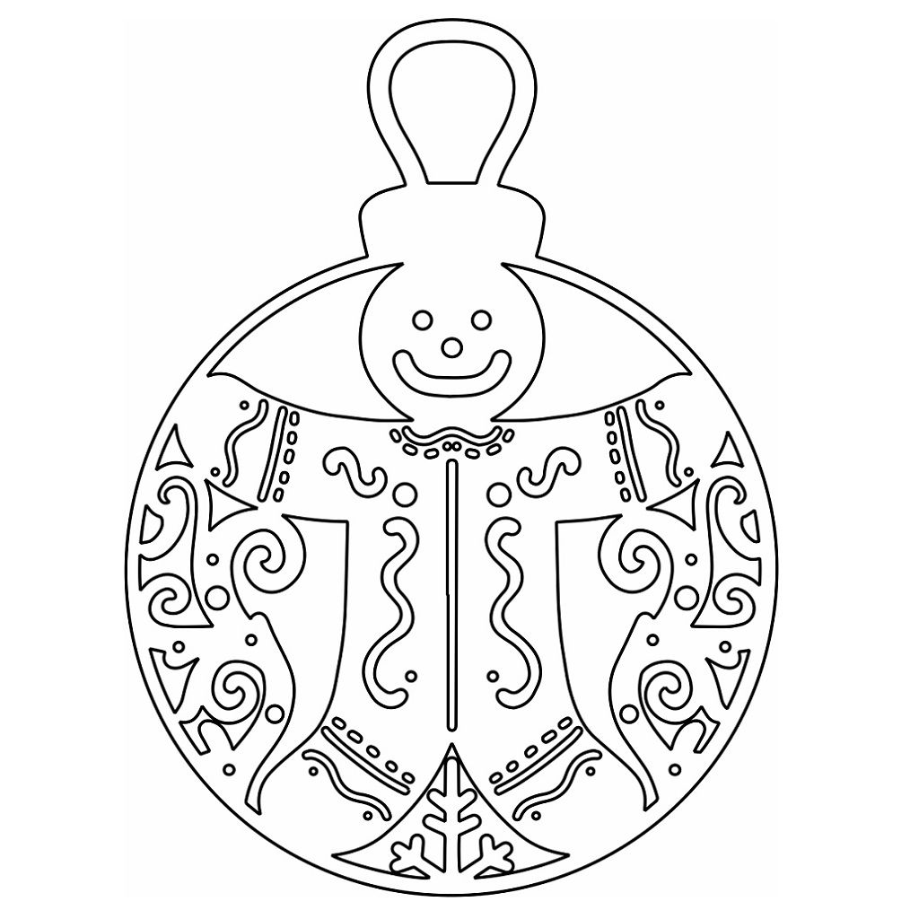 Laser Cut Gingerbread Man Christmas Bauble Vector