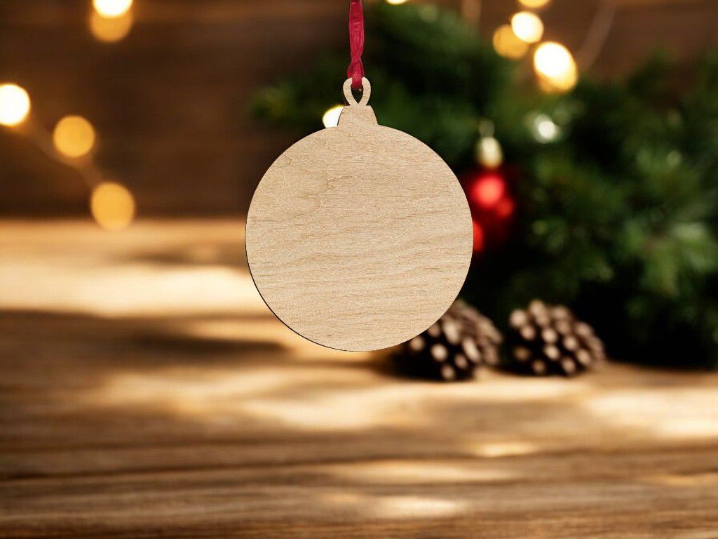 Laser Cut Christmas Craft Ball Ornament Vector
