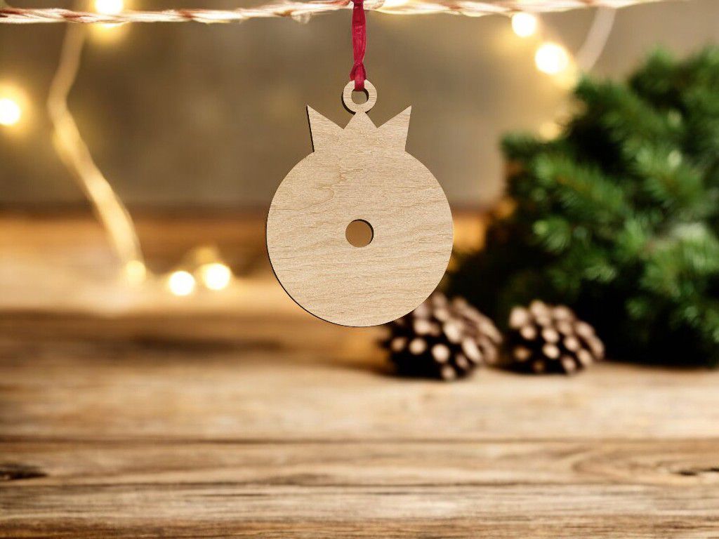 Laser Cut Decorative Christmas Bauble Blank Vector