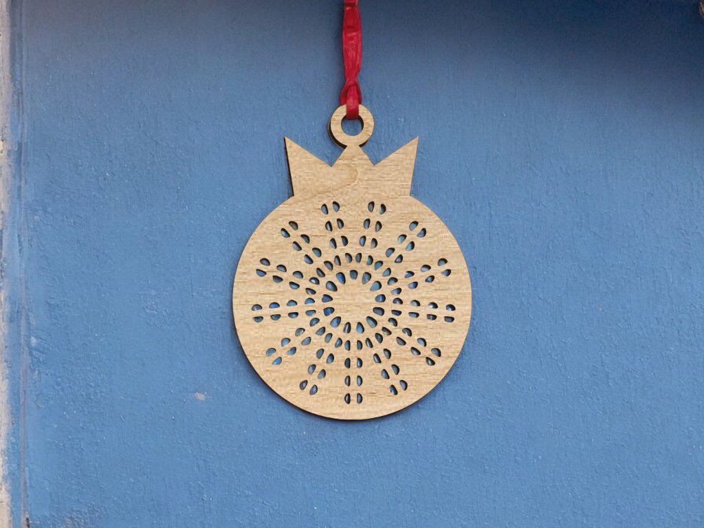 Laser Cut Decorative Christmas Tree Ball Vector
