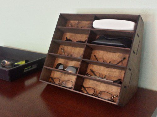 Laser Cut Wooden Glasses Display Rack Vector