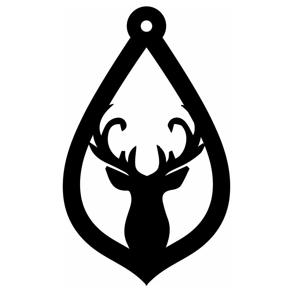 Laser Cut Christmas Elk Ornament Vector