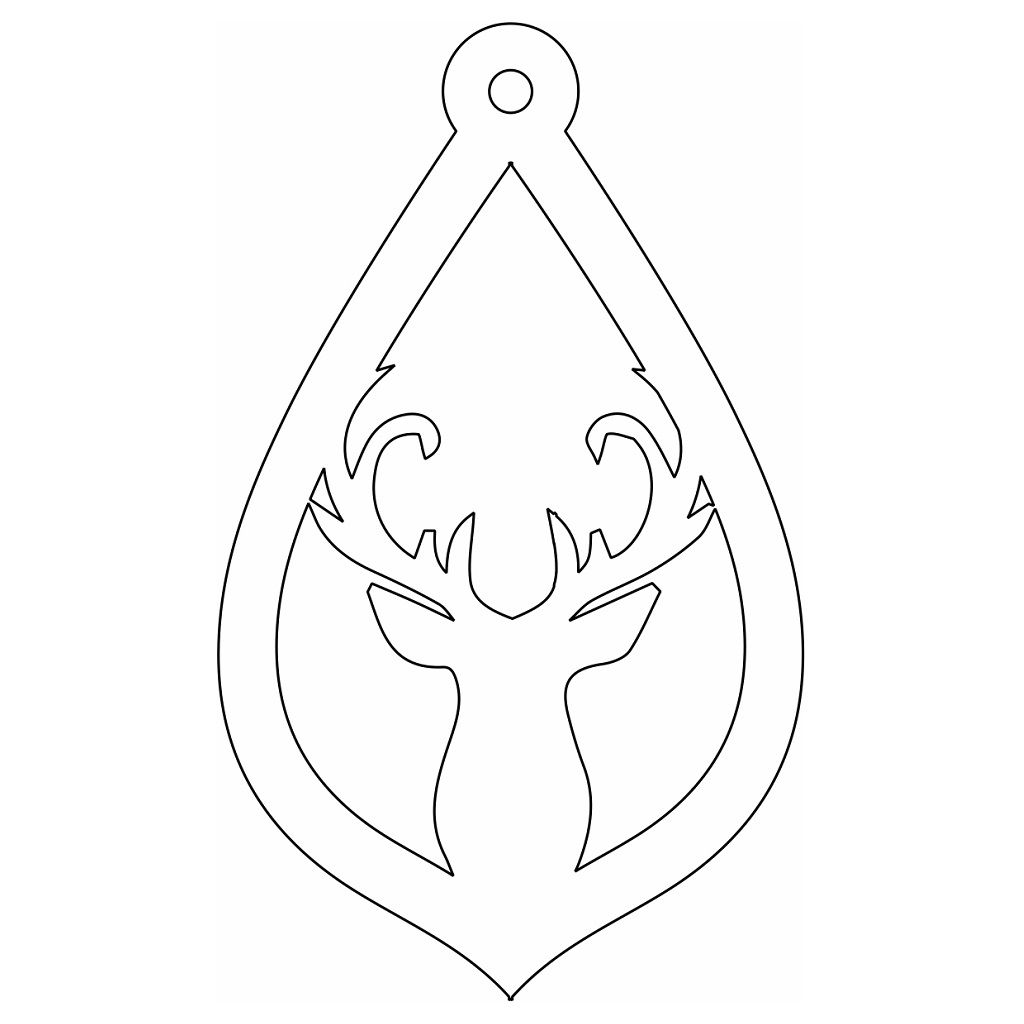 Laser Cut Christmas Elk Ornament Vector