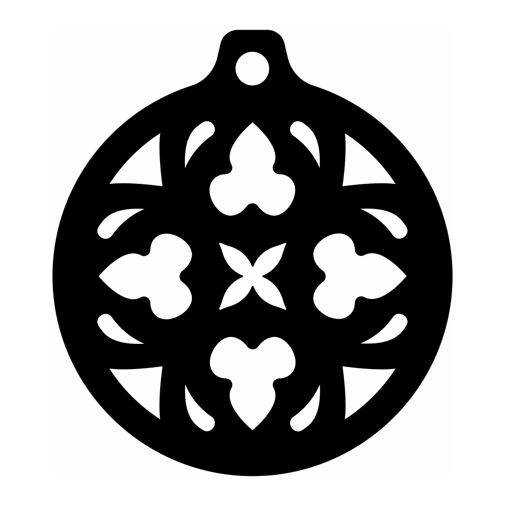 Laser Cut Floral Snowflake Christmas Tree Bauble Vector