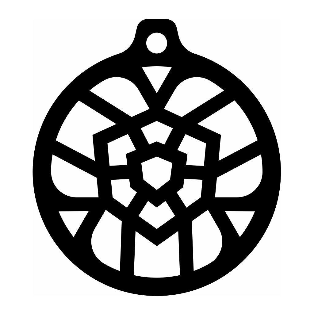 Laser Cut Wooden Christmas Bauble Decoration Vector