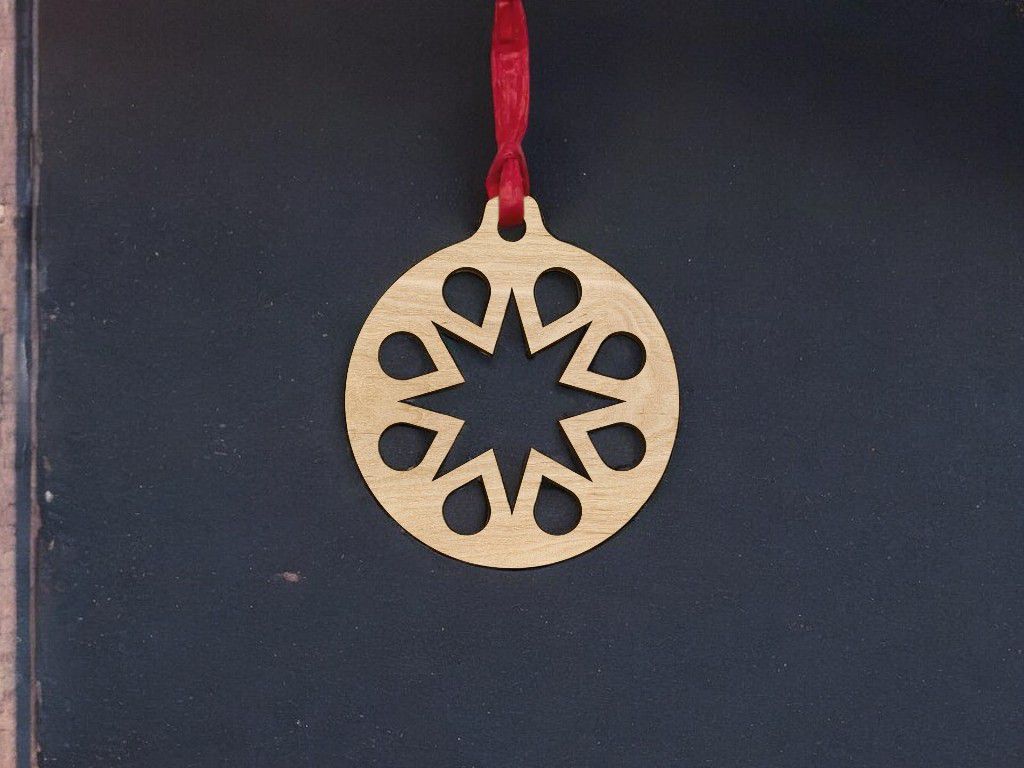 Laser Cut Christmas Bauble Seasonal Decor Vector