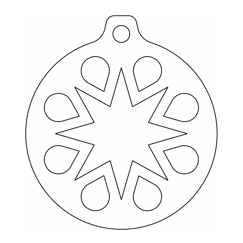 Laser Cut Christmas Bauble Seasonal Decor Vector
