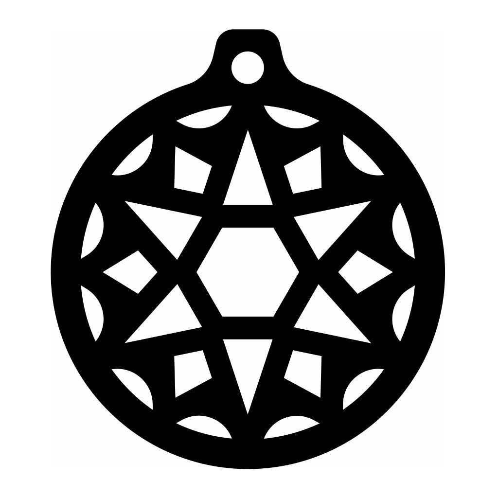 Laser Cut Round Ball Christmas Ornament Vector