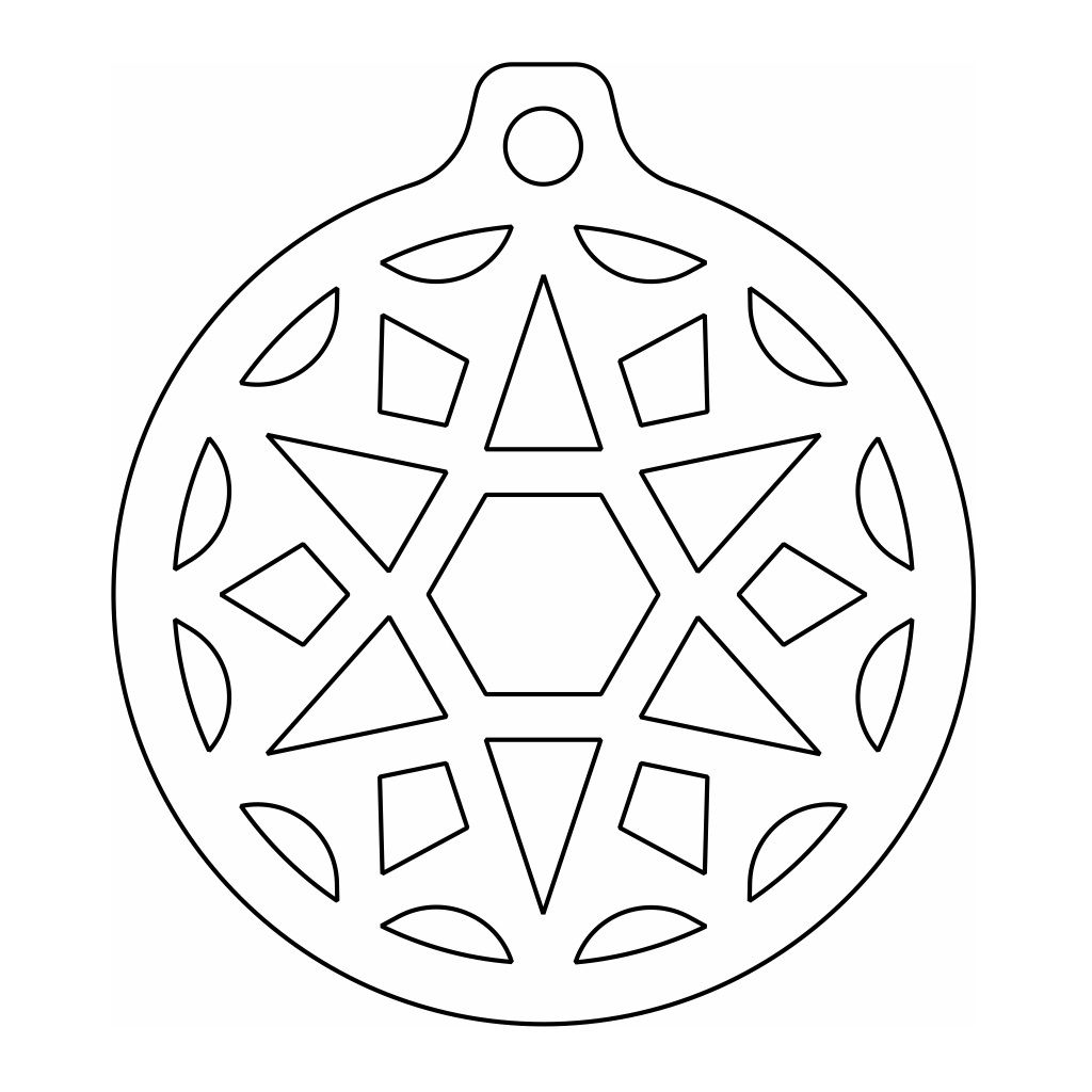 Laser Cut Round Ball Christmas Ornament Vector