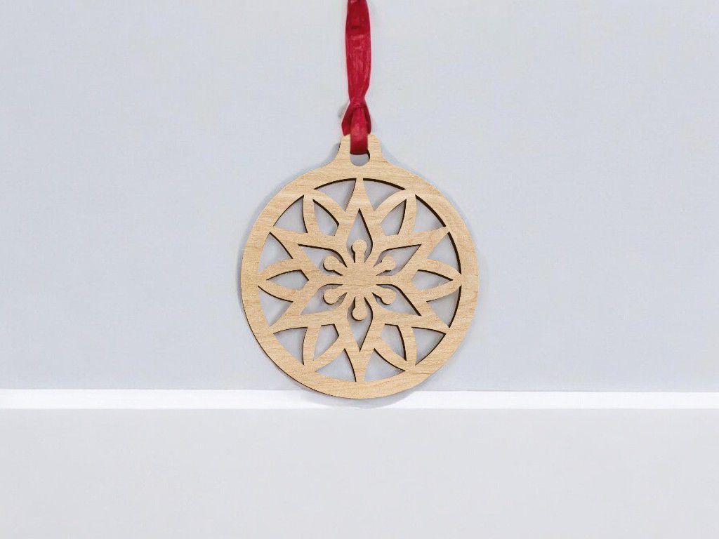 Laser Cut Snowflake Christmas Decoration Bauble Vector