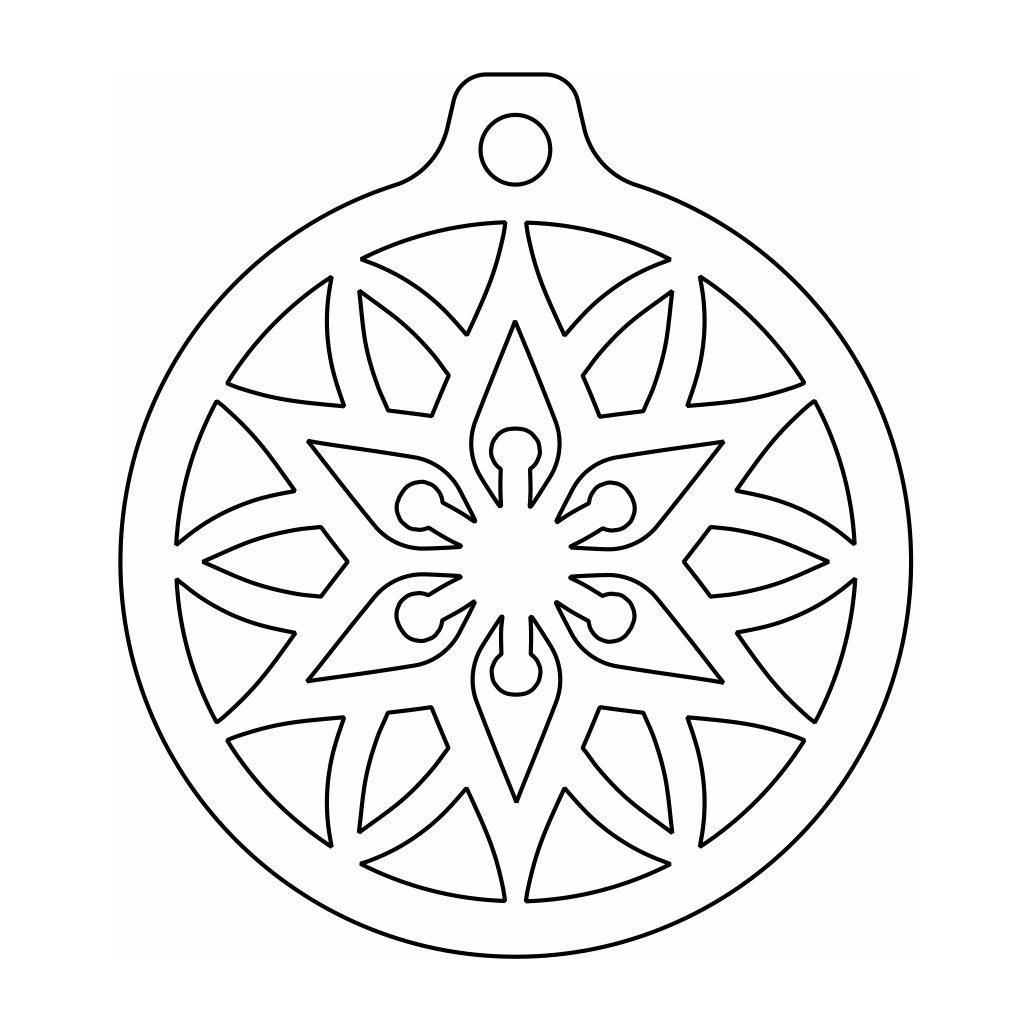 Laser Cut Snowflake Christmas Decoration Bauble Vector