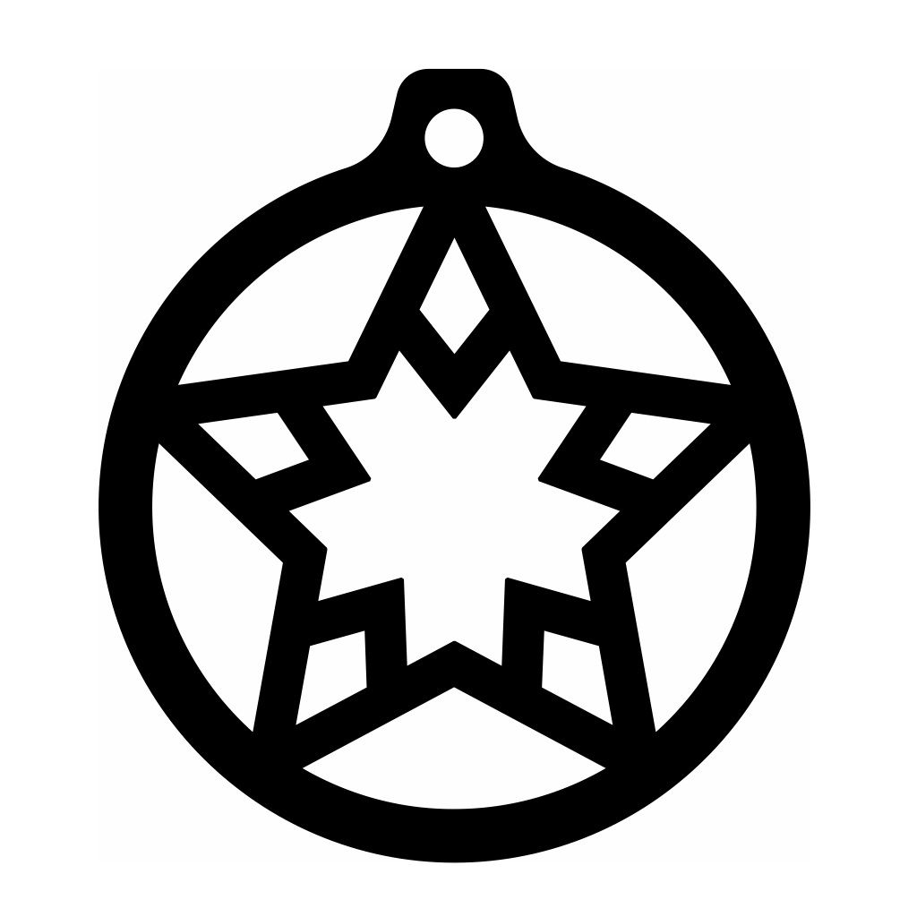 Laser Cut Star Snowflake Ball Ornament Vector