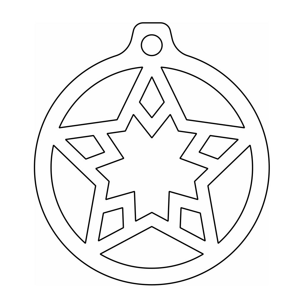 Laser Cut Star Snowflake Ball Ornament Vector