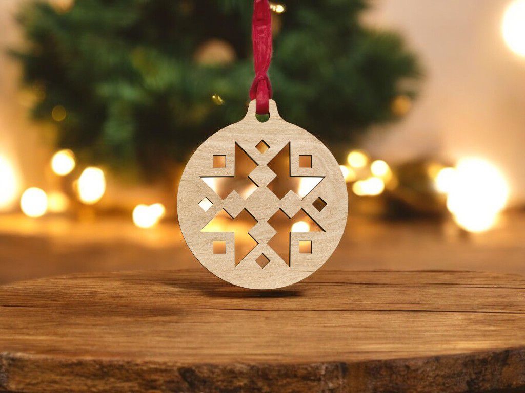 Laser Cut Unique Design Snowflake Bauble Vector