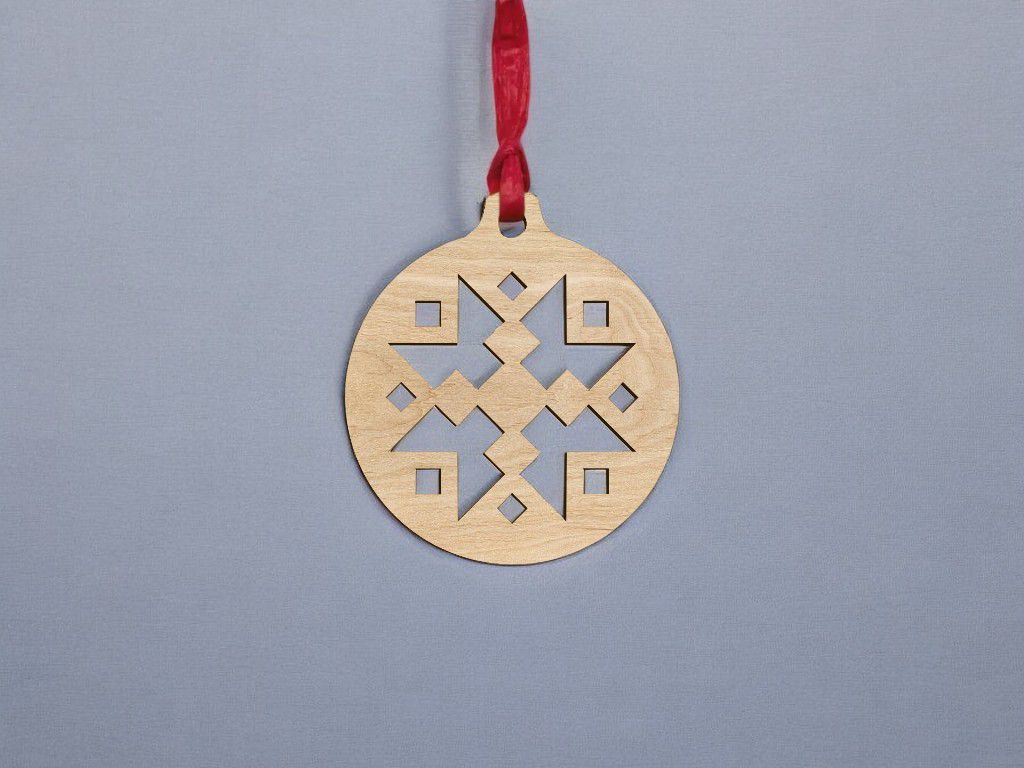 Laser Cut Unique Design Snowflake Bauble Vector