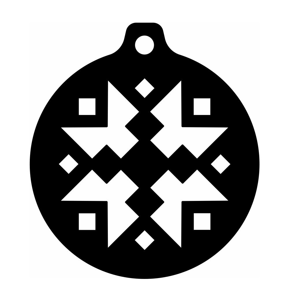 Laser Cut Unique Design Snowflake Bauble Vector