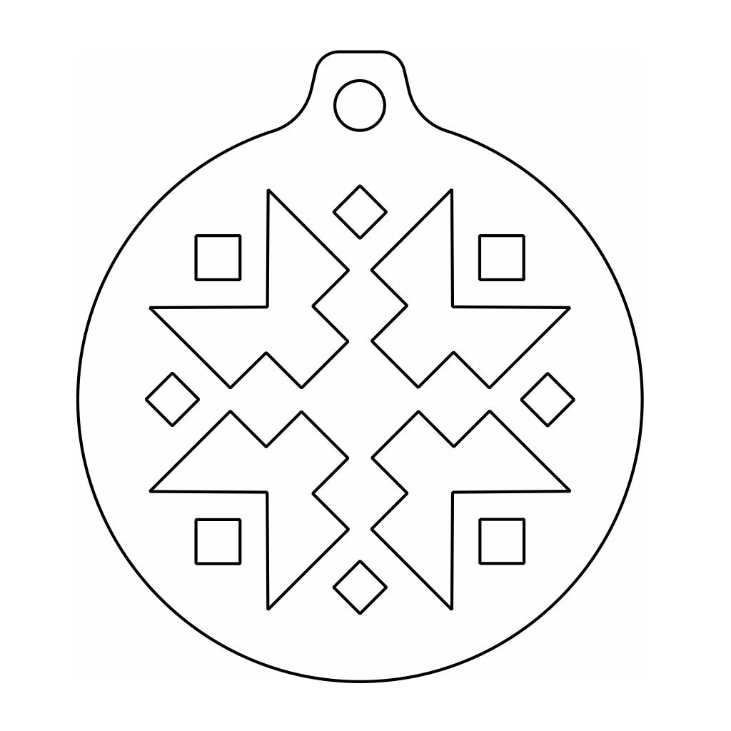 Laser Cut Unique Design Snowflake Bauble Vector