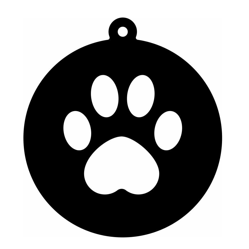 Laser Cut Paw Print Bauble Vector