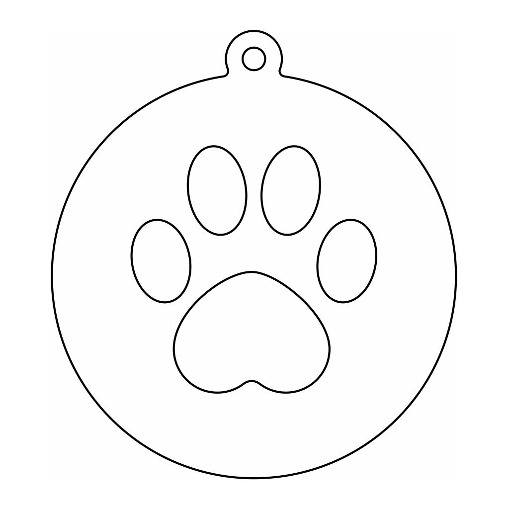 Laser Cut Paw Print Bauble Vector