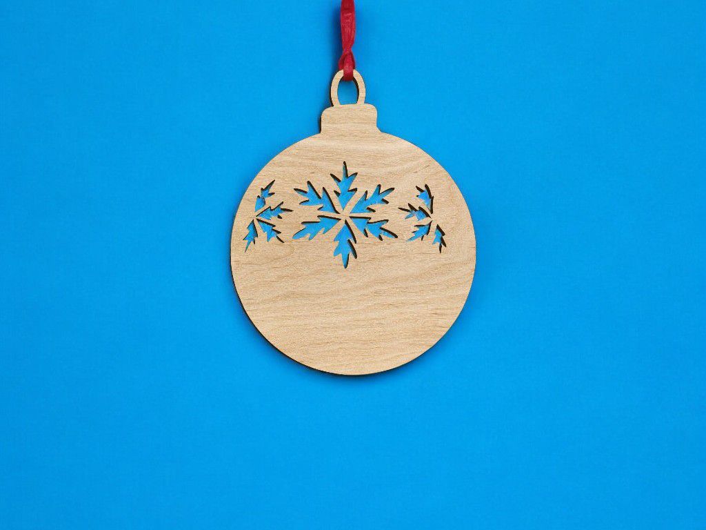Laser Cut Floral Design Christmas Ball Vector