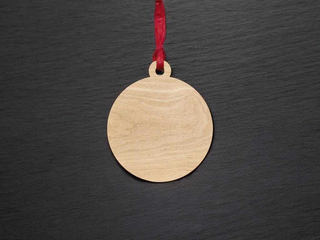 Laser Cut Wooden Christmas Bauble Blank Vector