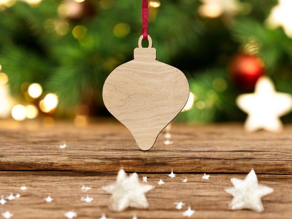 Laser Cut Teardrop Bauble Blank Vector