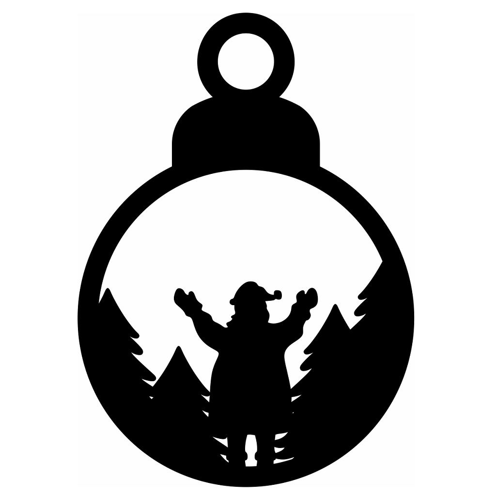 Laser Cut Snowman in the Woods Christmas Bauble Vector