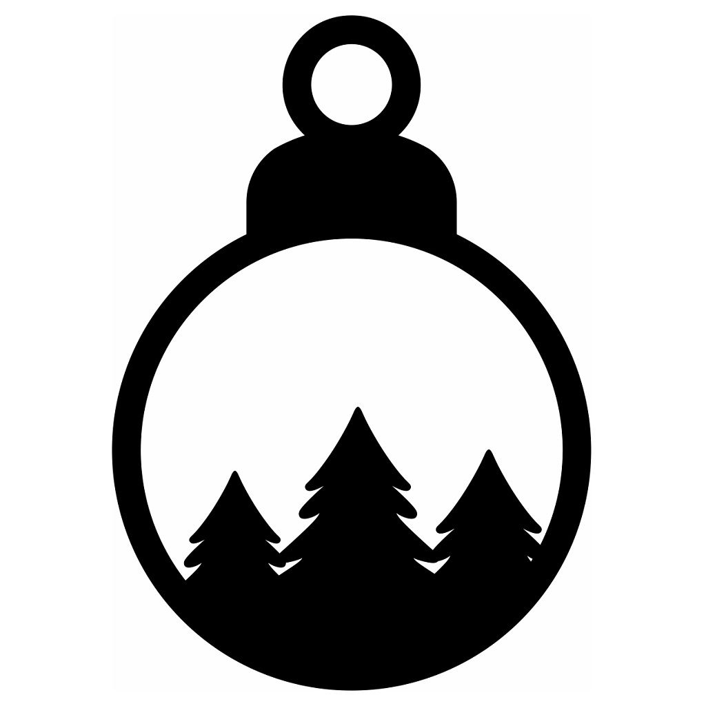 Laser Cut Pine Trees Christmas Bauble Vector