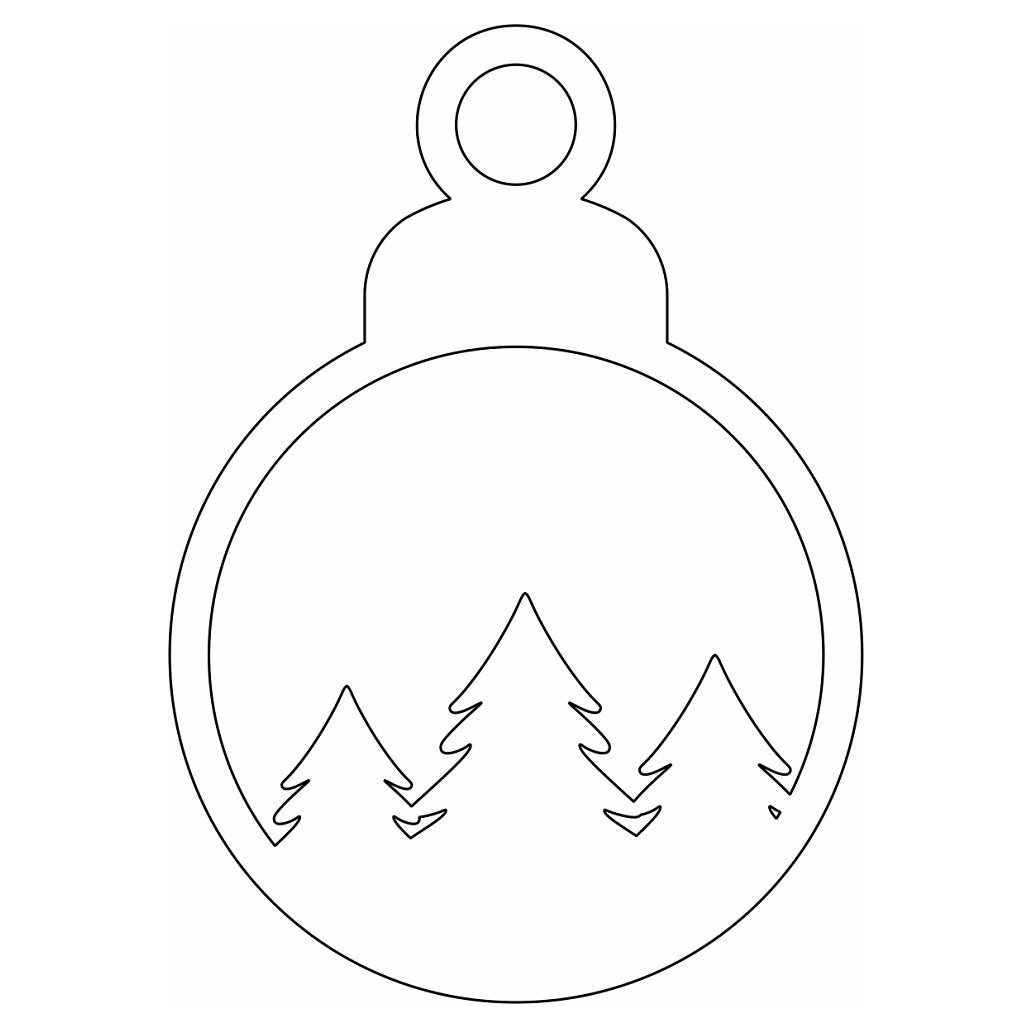 Laser Cut Pine Trees Christmas Bauble Vector