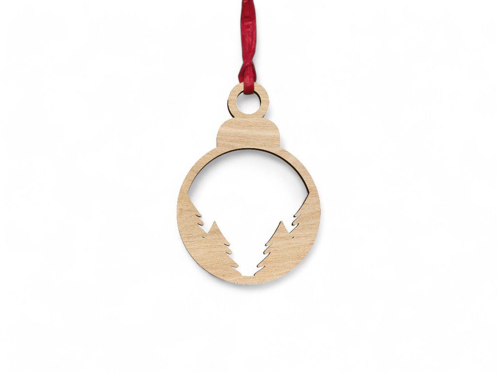 Laser Cut Pine Tree Christmas Ornament Vector