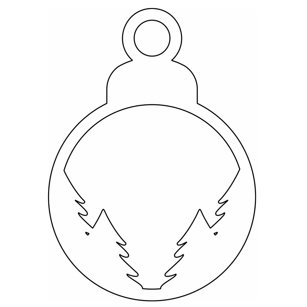 Laser Cut Pine Tree Christmas Ornament Vector
