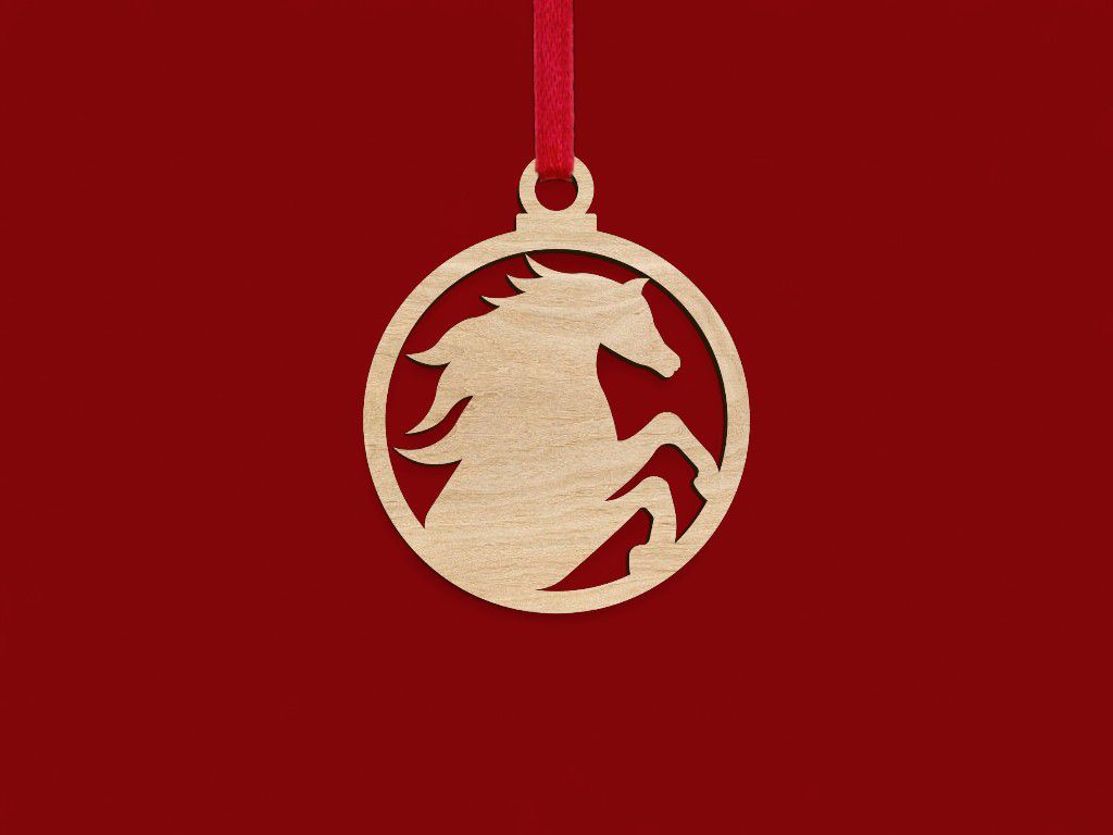 Laser Cut Horse Bauble Vector