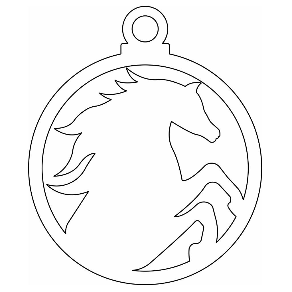 Laser Cut Horse Bauble Vector