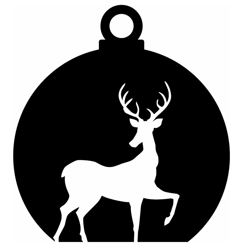 Laser Cut Christmas Deer Ball Vector